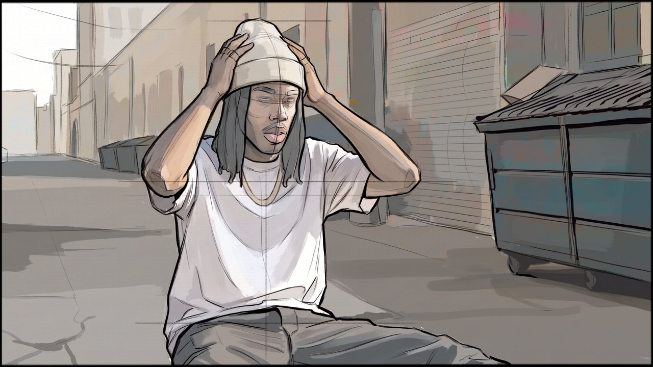 Music Video - Narrative - storyboard frame 7 by Dakota Warren